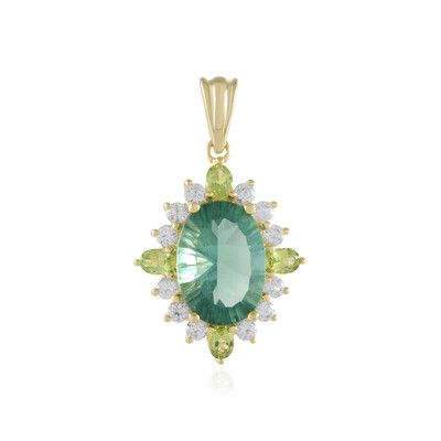 Pendentif en argent et Fluorite verte