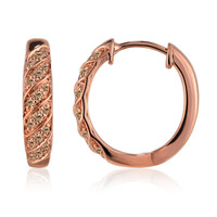 Boucles d'oreilles en or et Diamant rose de France SI1 d'Argyle 