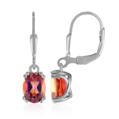 Boucles d'oreilles en argent et Topaze mystique rouge du soir