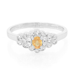 Bague en argent et Saphir orange