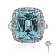 Bague en or et Aigue-Marine du Brésil AAA (AMAYANI)