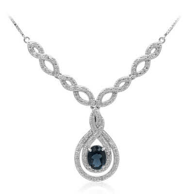 Collier en argent et Topaze bleu de Londres