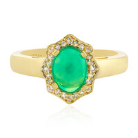 Bague en argent et Opale verte d'Éthiopie