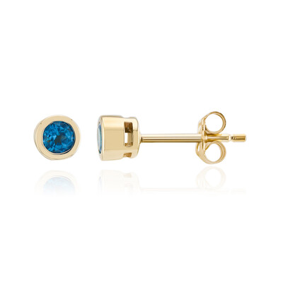 Boucles d'oreilles en or et Apatite bleu néon