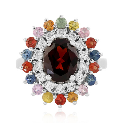 Bague en argent et Grenat du Mozambique
