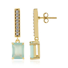 Boucles d'oreilles en argent et Calcédoine d'eau