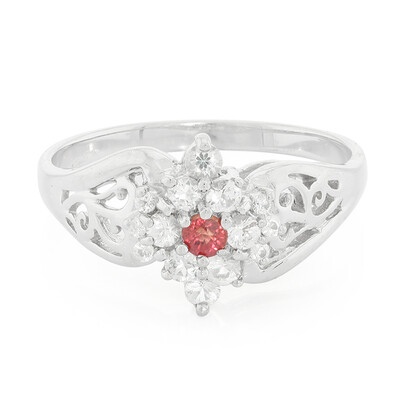 Bague en argent et Rubis rouge du soir