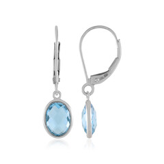 Boucles d'oreilles en or et Topaze bleu Suisse