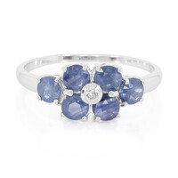 Bague en argent et Saphir bleu