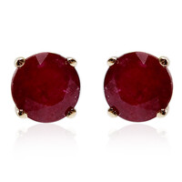 Boucles d'oreilles en or et Rubis
