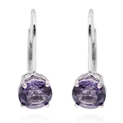Boucles d'oreilles en argent et Quartz Myrtille