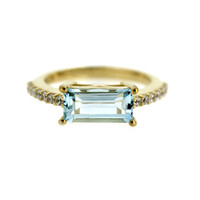 Bague en argent et Topaze bleu ciel