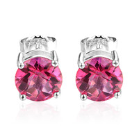 Boucles d'oreilles en argent et Topaze rose