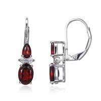 Boucles d'oreilles en argent et Grenat du Mozambique