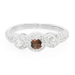 Bague en argent et Saphir à couleur changeante non chauffé