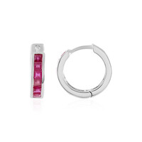 Boucles d'oreilles en argent et Rubis de Madagascar