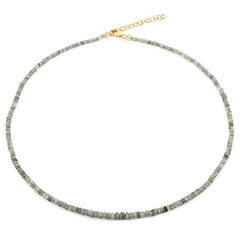 Collier en argent et Chrysobéryl œil-de-chat