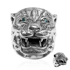 Bague en argent et Diamant bleu I2