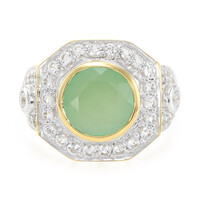 Bague en argent et Calcédoine verte
