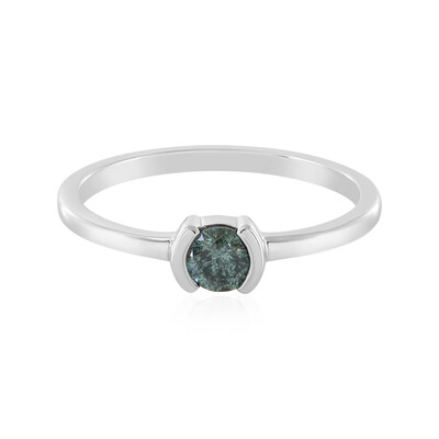 Bague en or et Diamant bleu ciel I4