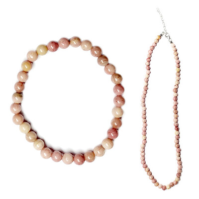 Collier en argent et Rhodonite