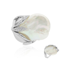 Bague en argent et Perle de culture d'eau douce (TPC)
