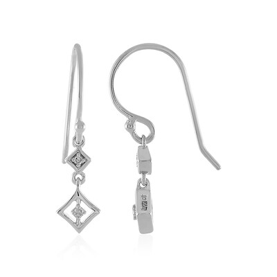 Boucles d'oreilles en argent et Diamant I4 (J)