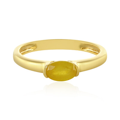 Bague en argent et Saphir jaune de Madagascar
