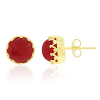 Boucles d'oreilles en argent et Jade rouge