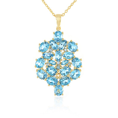 Collier en argent et Topaze bleu Suisse
