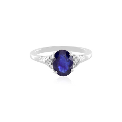 Bague en argent et Saphir bleu de Madagascar