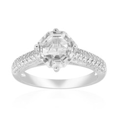 Bague en argent et Topaze blanche