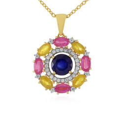 Collier en argent et Saphir bleu de Madagascar