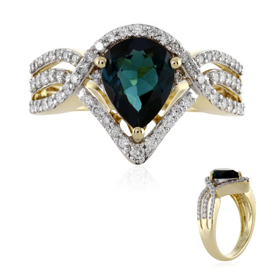 Bague en or et Indicolite du Brésil (AMAYANI)