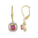 Boucles d'oreilles en argent et Saphir rose de Madagascar