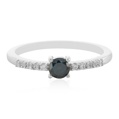 Bague en argent et Diamant bleu I3