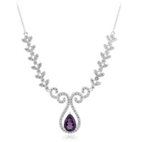 Collier en argent et Améthyste de Zambie