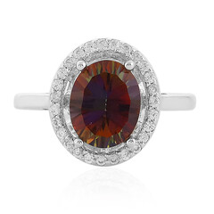 Bague en argent et Topaze mystique sienne