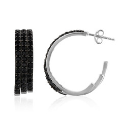 Boucles d'oreilles en argent et Spinelle noir