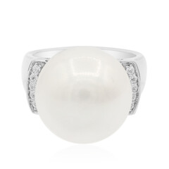 Bague en argent et Perle de culture d'eau douce (TPC)