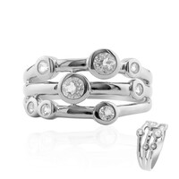 Bague en argent et Topaze blanche