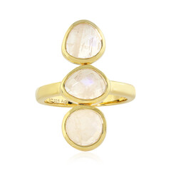 Bague en argent et Pierre de Lune arc-en-ciel