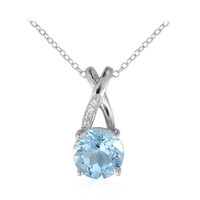 Collier en argent et Topaze bleu ciel