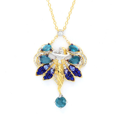 Collier en argent et Kyanite bleu pétrole (Gems en Vogue)