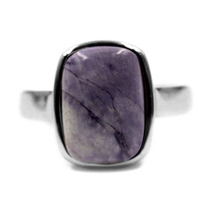 Bague en argent et Fluorite opalisée