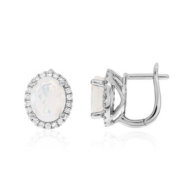 Boucles d'oreilles en platine et Opale Welo