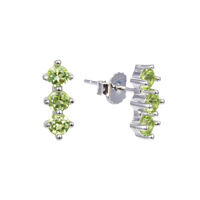 Boucles d'oreilles en argent et Péridot du Cachemire