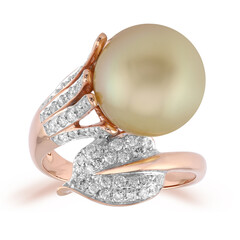 Bague en or et Perle dorée des mers du Sud Kabira (TPC)