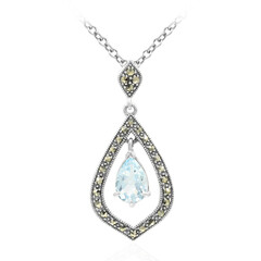Collier en argent et Topaze bleu ciel