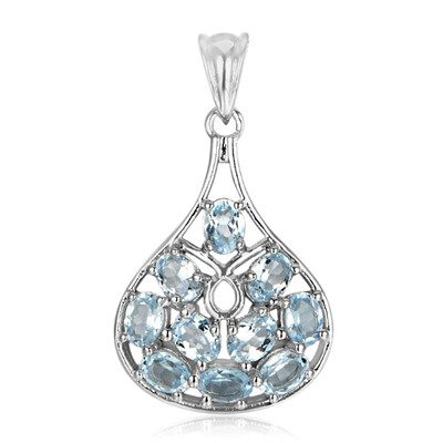 Pendentif en argent et Topaze bleu ciel